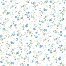 Catlett Blue Floral Toss Wallpaper