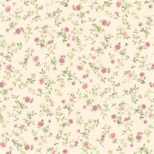 Catlett Pink Floral Toss Wallpaper