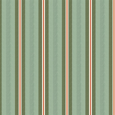 Cato Green Scandinavian Verical Stripe Wallpaper