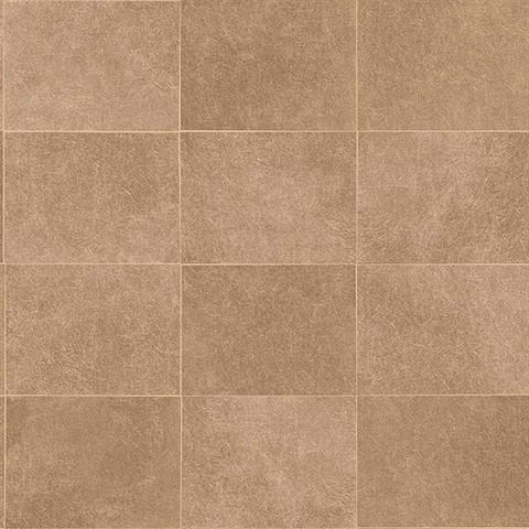 Cecelia Bronze Faux Tile Wallpaper