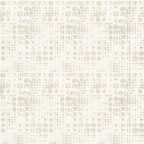 Celeste Platinum Circle Grid Metallic Wallpaper