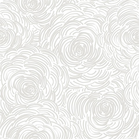 Celestial Taupe Floral Wallpaper