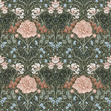 Celestine Green Floral Wallpaper