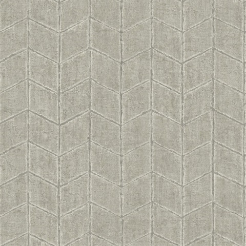 Cement Flatiron Geometric Textured Faux Stone Tile Wallpaper