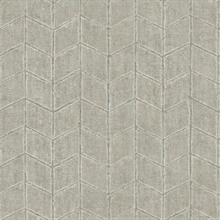 Cement Flatiron Geometric Textured Faux Stone Tile Wallpaper