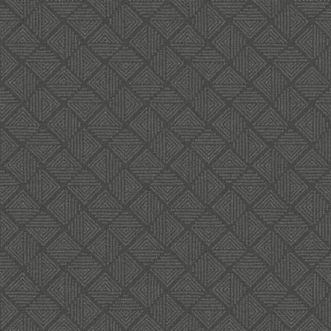 Center Square Charcoal Commercial Wallpaper