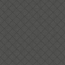 Center Square Charcoal Commercial Wallpaper