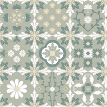 Ceramic Tiles Green Wallpaper