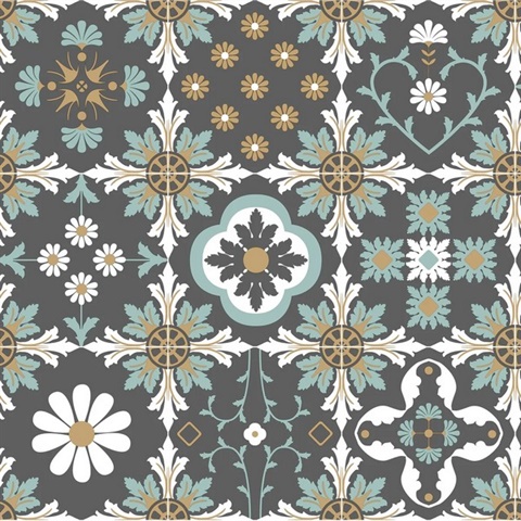 Ceramic Tiles Grey Wallpaper