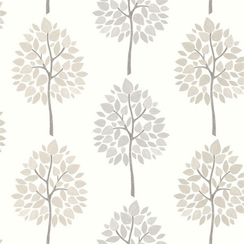 Ceres Grey Tree Wallpaper