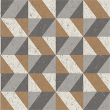 Cerium Copper Concrete Geometric Wallpaper