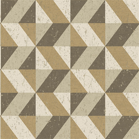 Cerium Light Brown Concrete Geometric Wallpaper