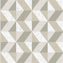 Cerium Neutral Concrete Geometric Wallpaper