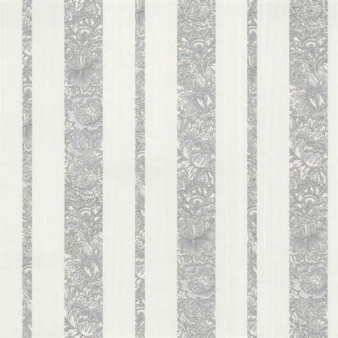 Certosa Silver Floral Stripe
