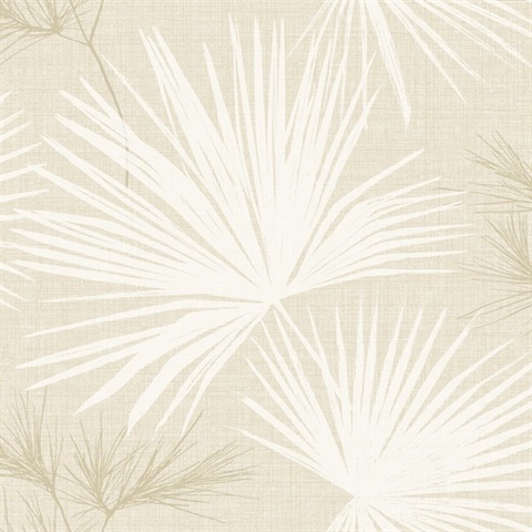 Champagne Hatteras Coastal Fronds Wallpaper