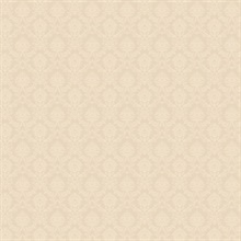 Champagne Small Damask Wallpaper