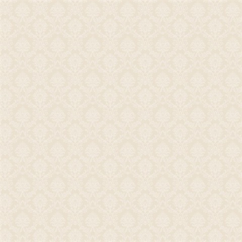 Champagne Small Damask Wallpaper