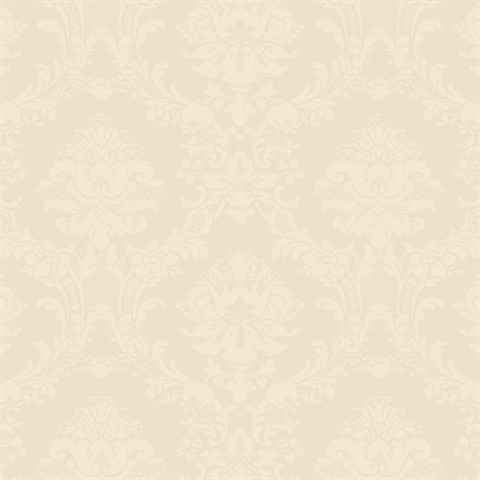 Champagne Traditional Damask Wallpaper