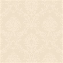Champagne Traditional Damask Wallpaper
