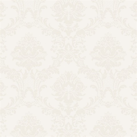 Champagne Traditional Damask Wallpaper