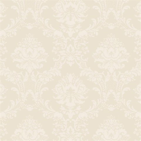 Champagne Traditional Damask Wallpaper