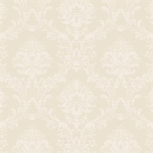 Champagne Traditional Damask Wallpaper