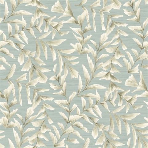 Chapin Aqua Floral Vine Wallpaper