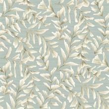 Chapin Aqua Floral Vine Wallpaper