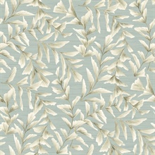 Chapin Aqua Floral Vine Wallpaper