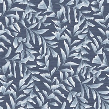 Chapin Dark Blue Floral Vine Wallpaper