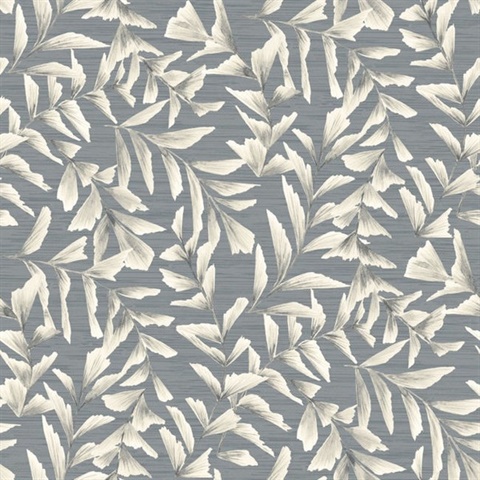 Chapin Dark Grey Floral Vine Wallpaper