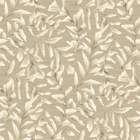 Chapin Taupe Floral Vine Wallpaper
