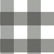 Charcoal Amos Charcoal Gingham Plaid Wallpaper