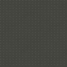 Charcoal Black Glass Bead Textured Polka Dot Wallpaper