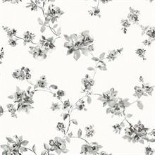 Charcoal Cyrus Charcoal Festive Floral Wallpaper
