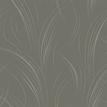 Charcoal Graceful Wisp Curve Lines Wallpaper