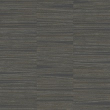 Charcoal Line Stripe Metallic Horizontal Stria Wallpaper