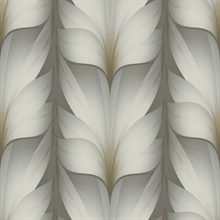 Charcoal Lotus Light Stripe Wallpaper