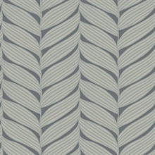 Charcoal & Silver Large Braided Leaf Wallpaper