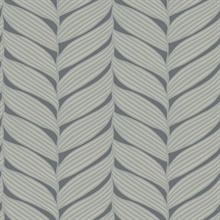 Charcoal & Silver Large Braided Leaf Wallpaper