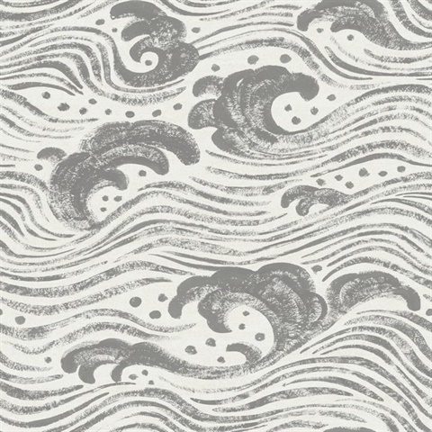 Charcoal Swell Coastal Ocean Wallpaper