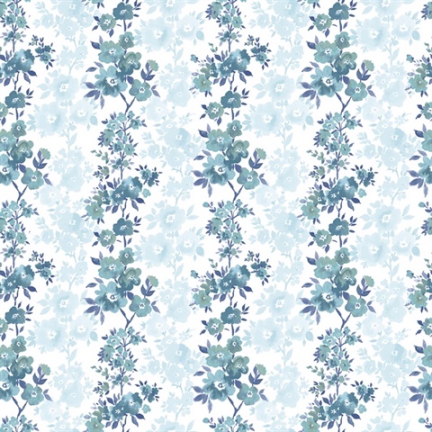 Charlise Blue Floral Stripe