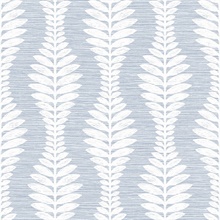 Charlotte Blue Carina Leaf Ogee Wallpaper