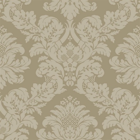Charnay Damask Damask Metallic Champagne & Glitter Peel and Stick Wall