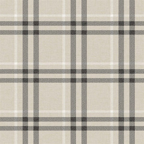 Chase Almond Masuline Plaid Wallpaper