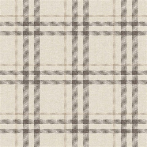 Chase Cafe Au Lait Masuline Plaid Wallpaper