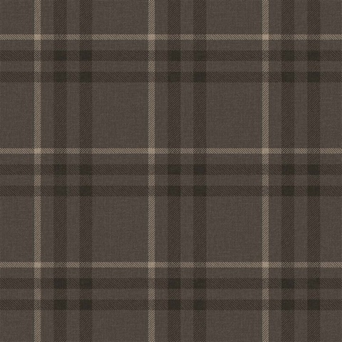 Chase Chocolate Masuline Plaid Wallpaper