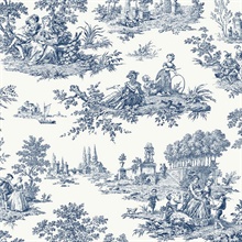 Chateau Toile Toile Navy Blue Peel and Stick Wallpaper