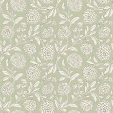 Chatsworth Garden Light Green Floral Trail Wallpaper