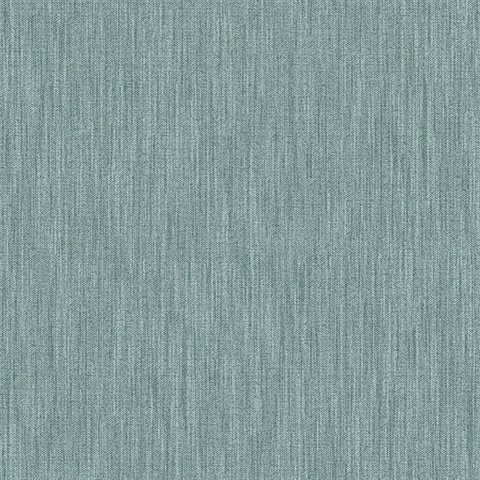 Chenille Teal Faux Linen Wallpaper